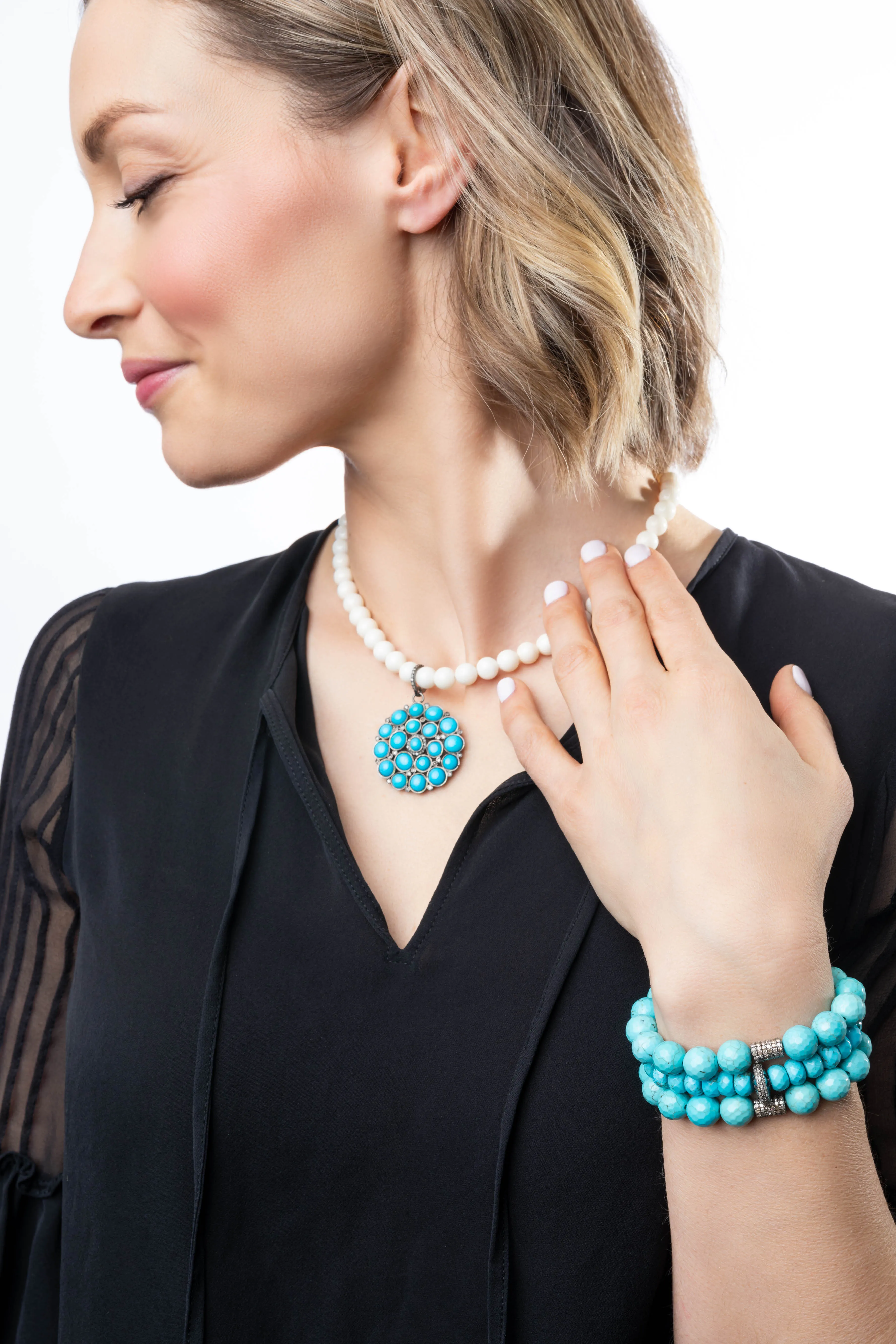 Pave Diamond, Turquoise