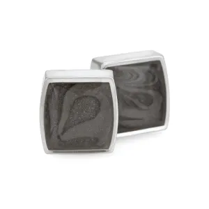 Square Cremation Cufflinks in Sterling Silver