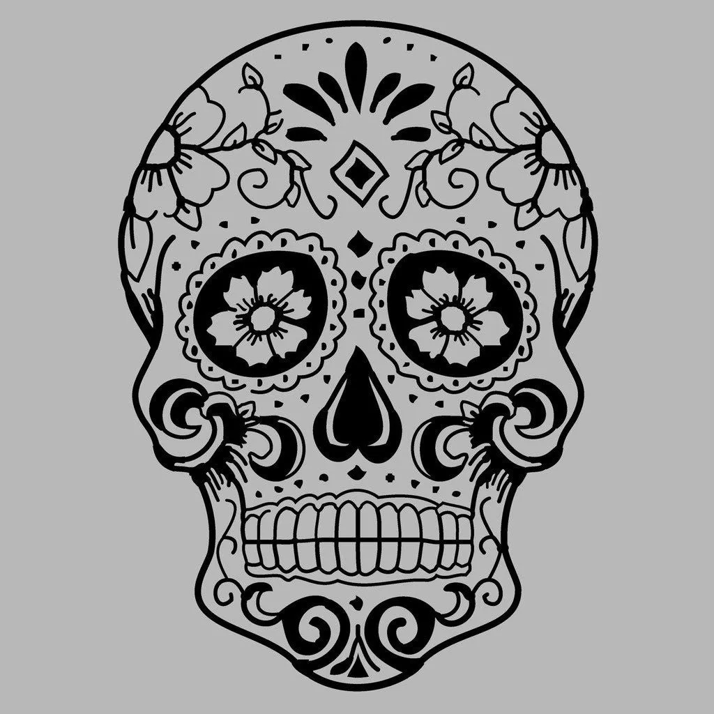 Sugar Skull Men's Sweatshirt (Heather Grey)